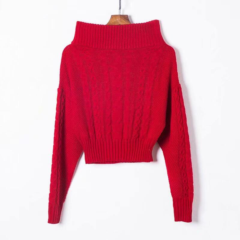 Loose Off Shoulder Knit Sweater