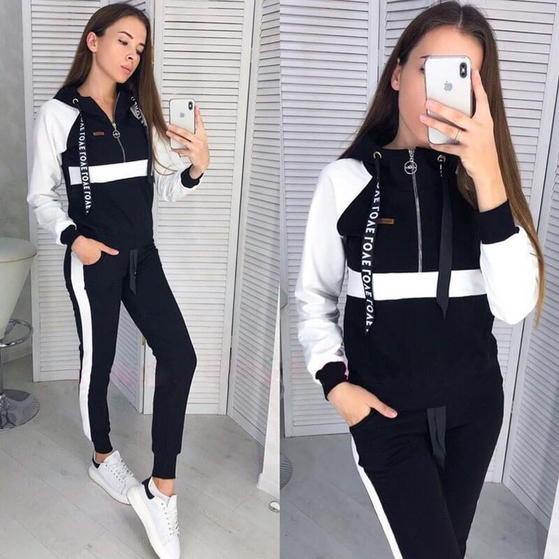 Half Zipper Hoodie Pencil pantss