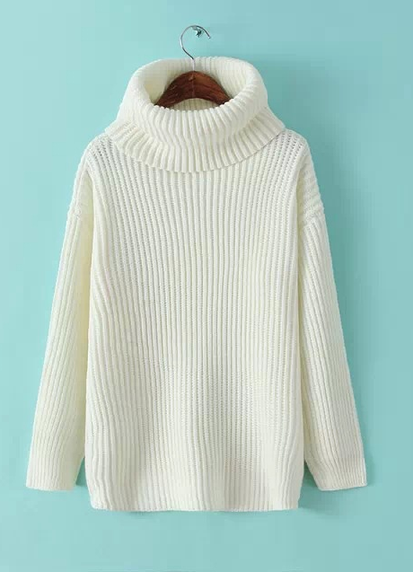 Lapel Pullover Loose High Collar Solid Sweater - May Your Fashion - 1