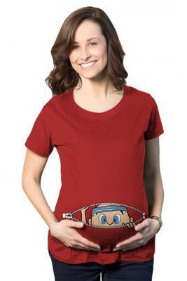 Scoop Naughty Print Loose Pregnant Regular T-shirt