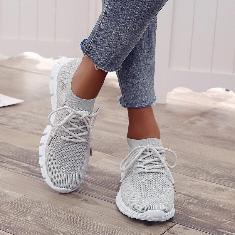 Comfortable Chunky Knit Lace Up Sock Sneakers