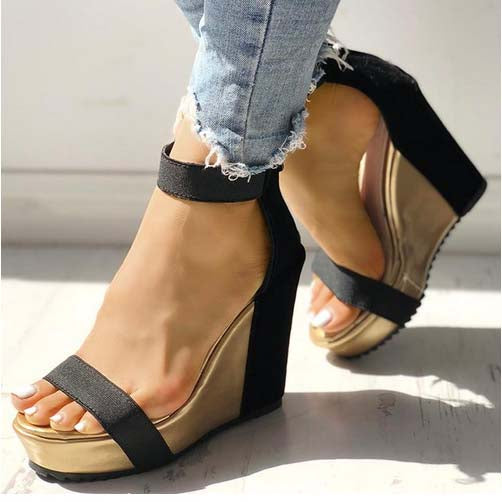 Wedge Strappy Ankle Sandals