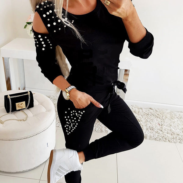 Long Sleeves Crop Top Short Skirt Set