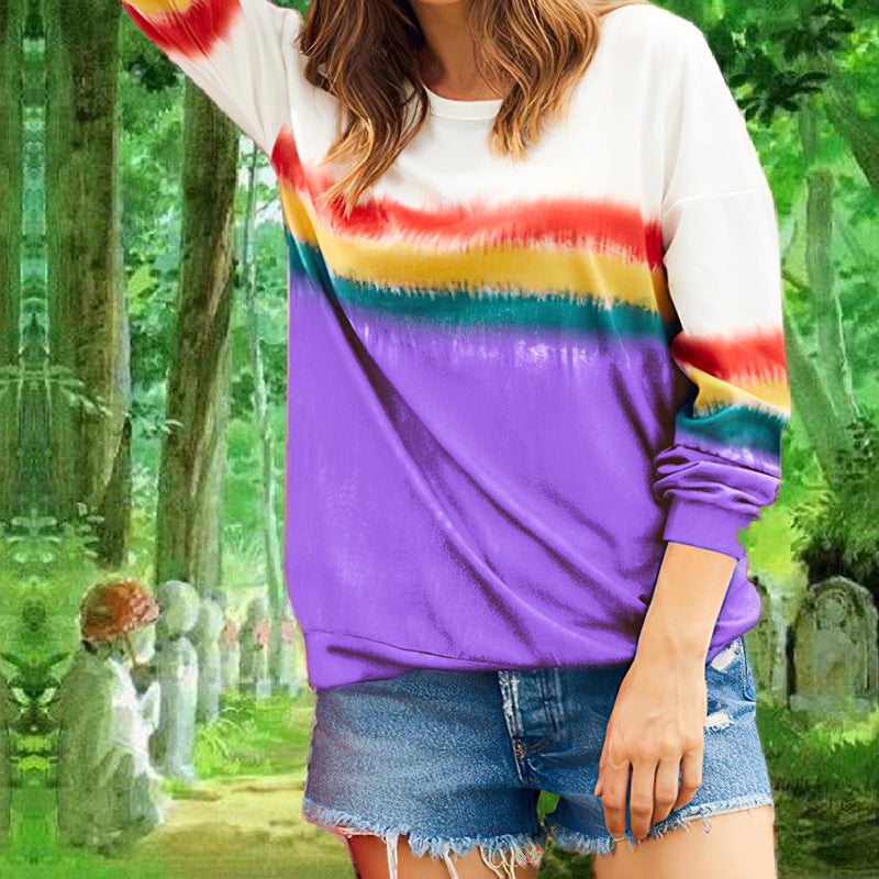Pullover Tie Dye Print Loose Hoodies