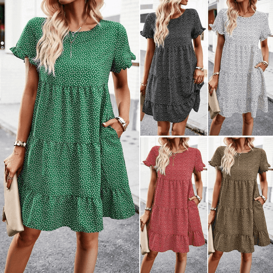 Meadow Breeze Casual Vacation Printed Dress