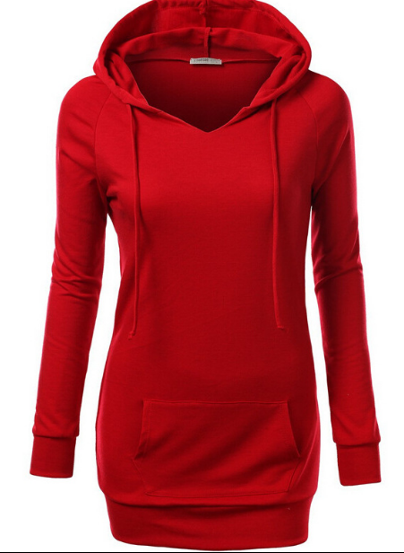 Solid Color Hooded Long Sleeve Pullover Slim Hoodie - May Your Fashion - 1