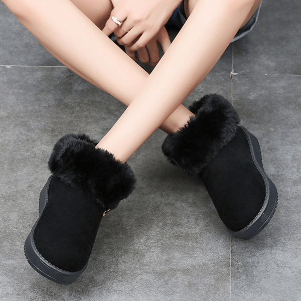 Fur Flat Suede Buckle Like Uggs Ankle Boots