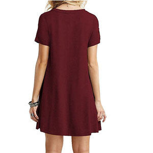 Loose Plus Size Candy Color Short Dress