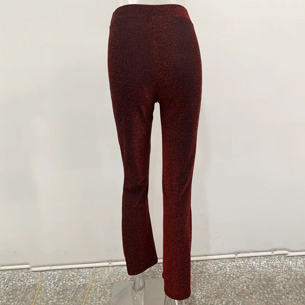 High Waist Stretch Bodycon Polyester Pants