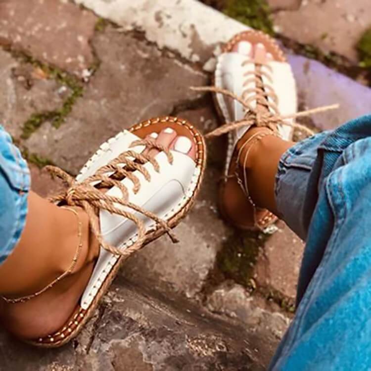 Flat Leatherr Open Toe Walking Sandals