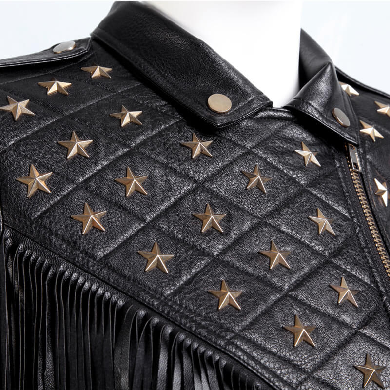 Stars Rivet Studded Moto Jacket
