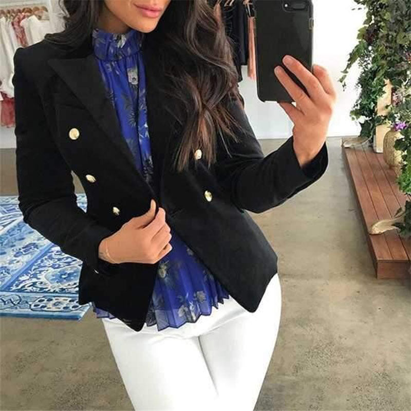 Plain Double Breasted Blazer