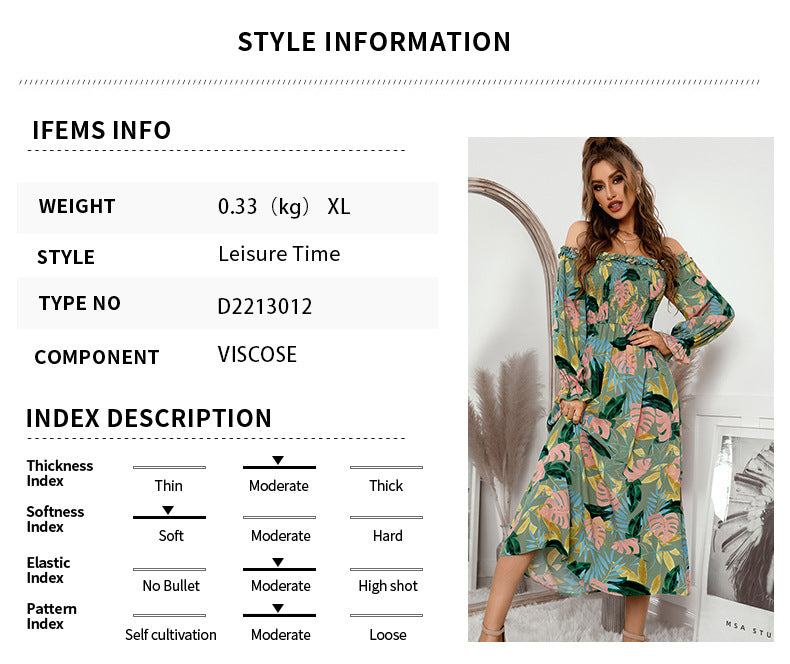 Sensual One-shoulder Printed Dress