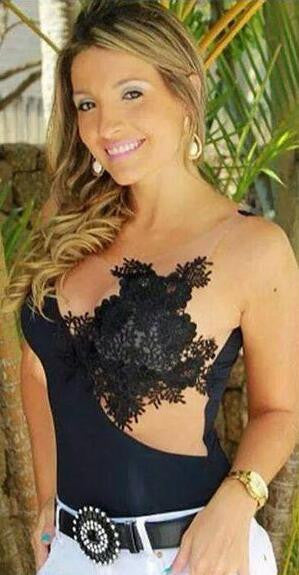 Sexy Lace Splicing Irregular Short Triangle Jumpsuit