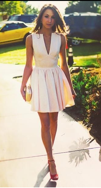Sexy Sleeveless Deep V-neck High Waist Dress