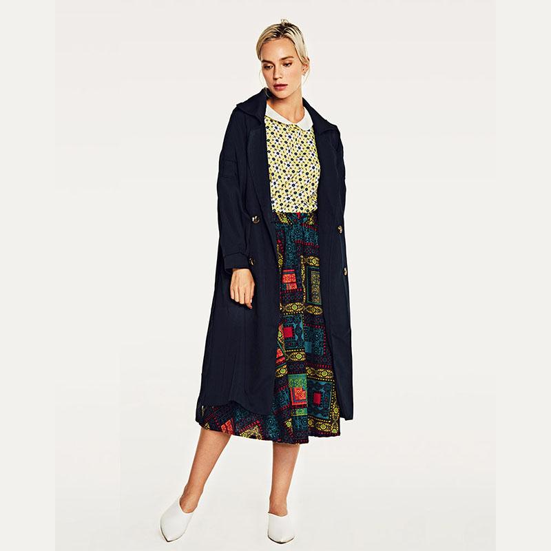 Tie Waist Double Breasted Trench Coat