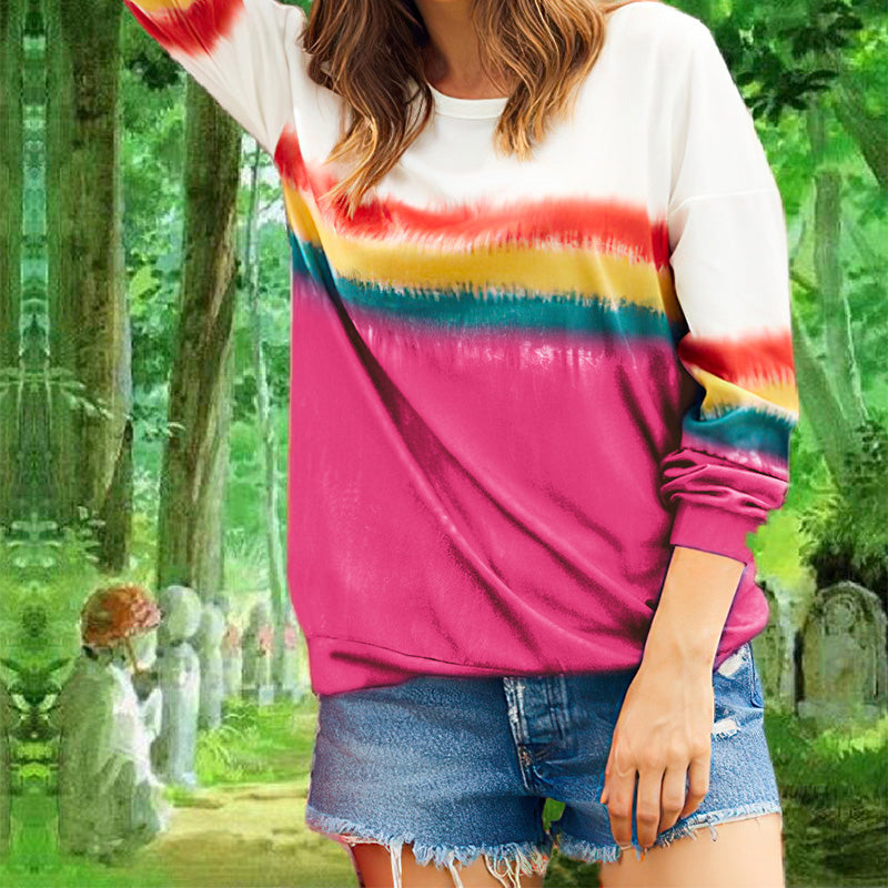 Pullover Tie Dye Print Loose Hoodies