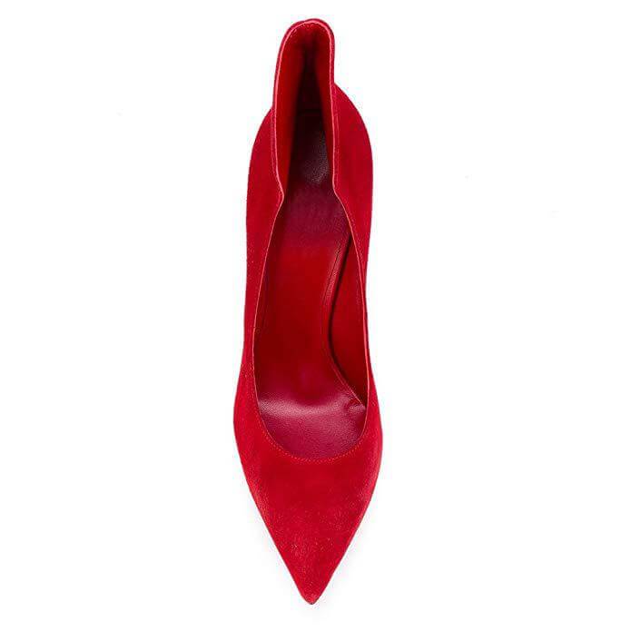 Sexy Red Suede Pointed Toe Pumps