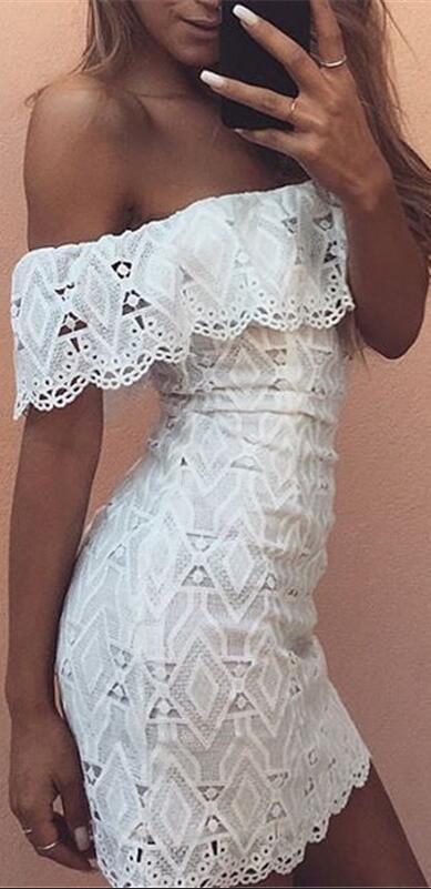 Free Shipping Sexy Strapless Bodycon Lace Short Dress