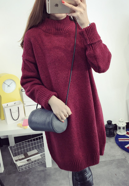 High Knit Student Pullover Upset Long Sweater - May Your Fashion - 1