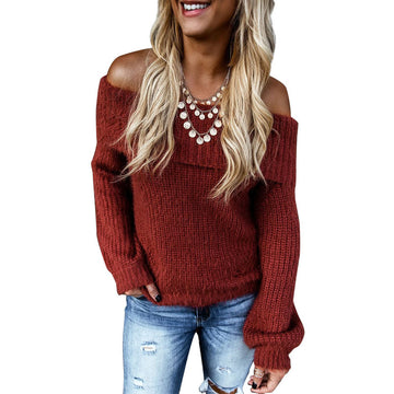 Off Shoulder Balloon Sleeve Sweater