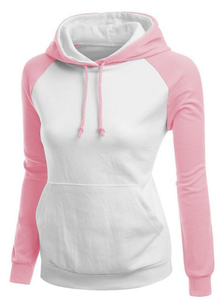 Contrast Color Splicing Pocket Slim Pullover Hoodie - May Your Fashion - 1