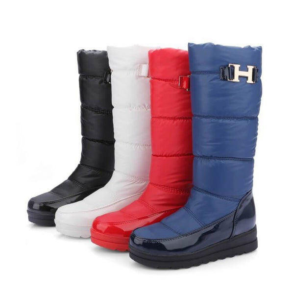 Flat Round Toe Snow Mid Calf Boots