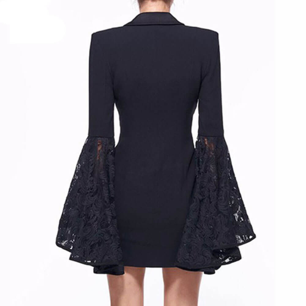 Long Bell Sleeve Blazer Dress
