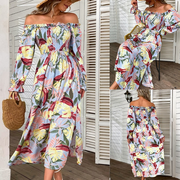 Sensual One-shoulder Printed Dress