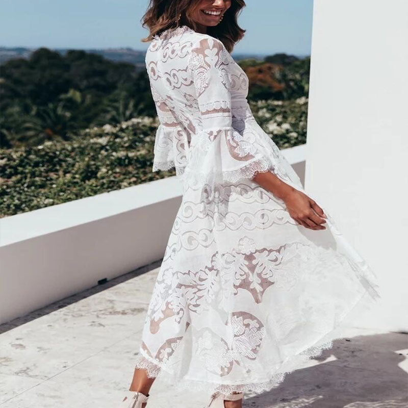 White Lace Bride Maid Dress