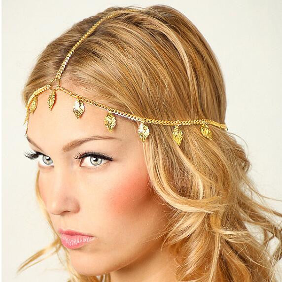 Beautiful Leaves Tassel Chain Hair Accessories