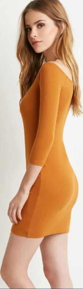 Knitting Pure Color Off Shoulder Sexy Dress