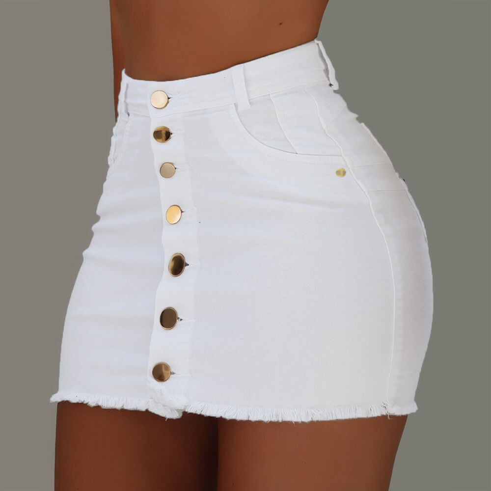 Sexy Bodycon Buttons High Waist Mini Skirts