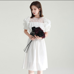 Summer French Reigning LilyHolly Print Elegant Floor Length Dress