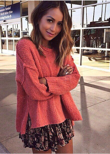 Fashion Asymmetric Scoop Knit Solid Color Sweater - May Your Fashion - 2