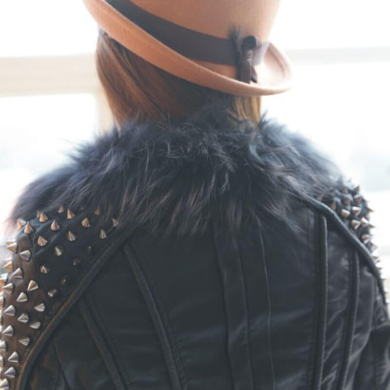 Rivet Shoulder Pad Moto Jacket