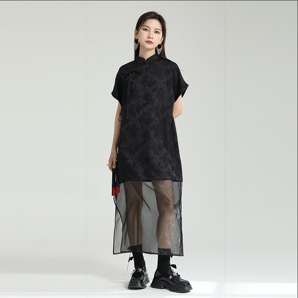 Traditional Chinese Style Network Silk Piece Dress