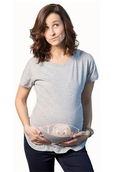 Scoop Naughty Print Loose Pregnant Regular T-shirt