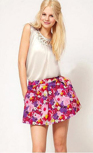 Hollow Sleeveless Casual Knit Scoop Chiffon Blouse - May Your Fashion - 1