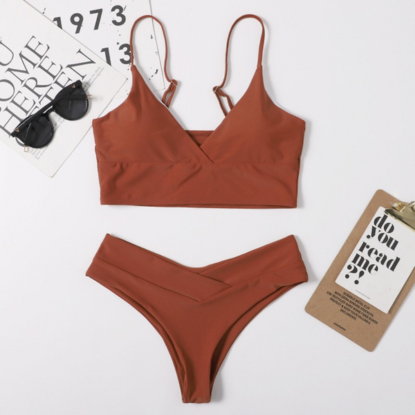 New Bikini Crossed-shoulder Sensual Split Swimsuit