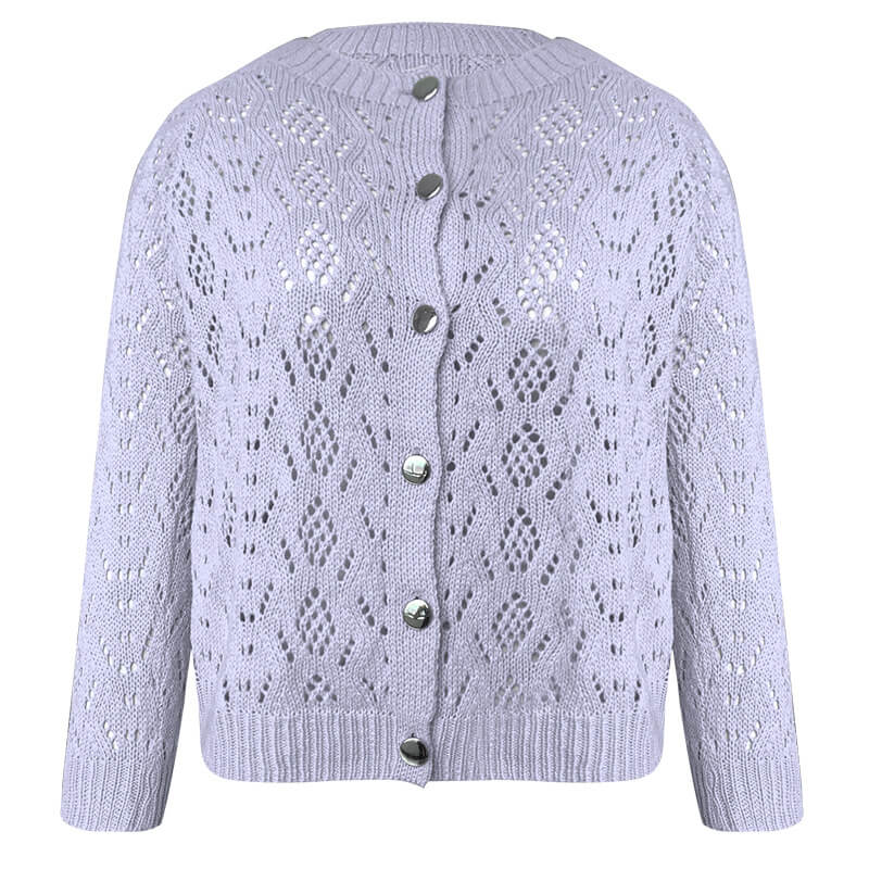 Solid Hollow Out Cardigan