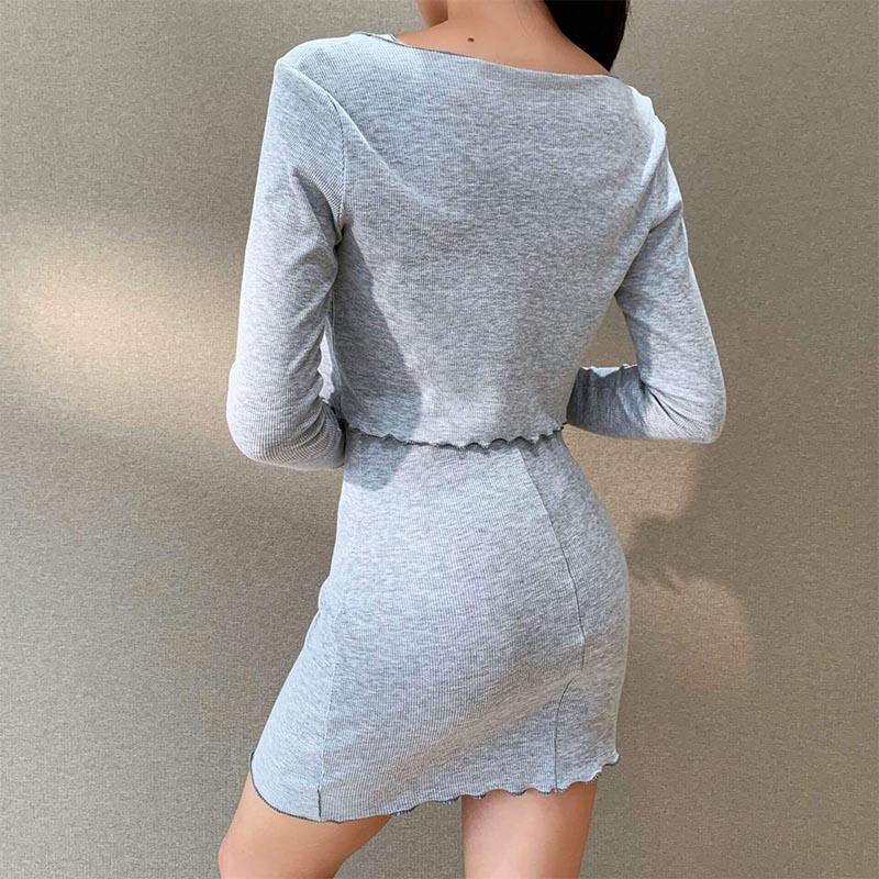 OL Two Piece Set Knitted Dress