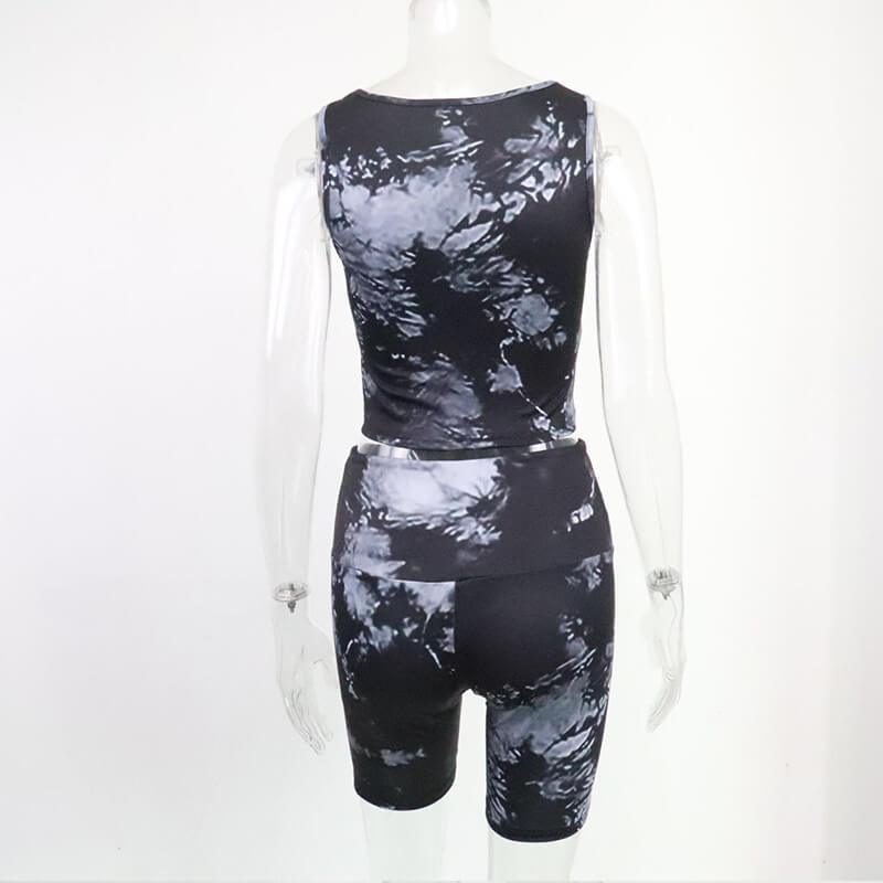 Fashion Print Tank Top High Waist Bodycon Two Pieces Set
