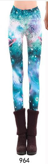 Bodycon Skinny Flower Print Sky Slim Flower Print Sport Leggings
