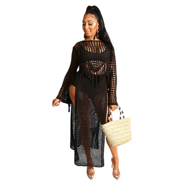 Perspective Crop Top Irregualr MAXI Skirt Set