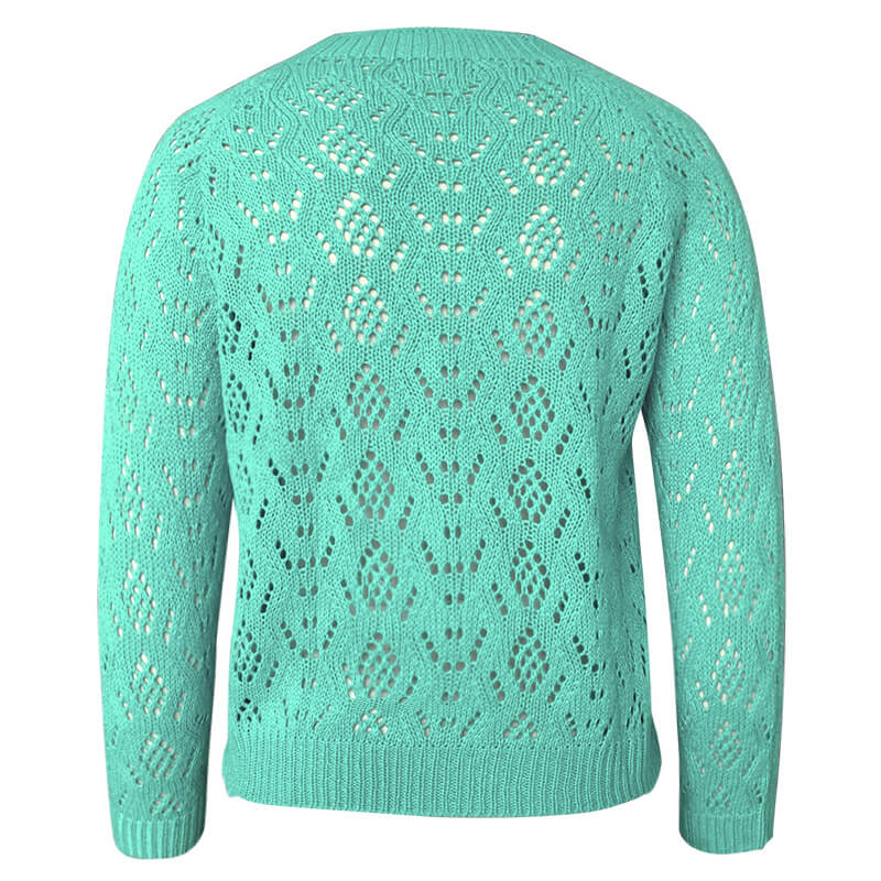 Solid Hollow Out Cardigan