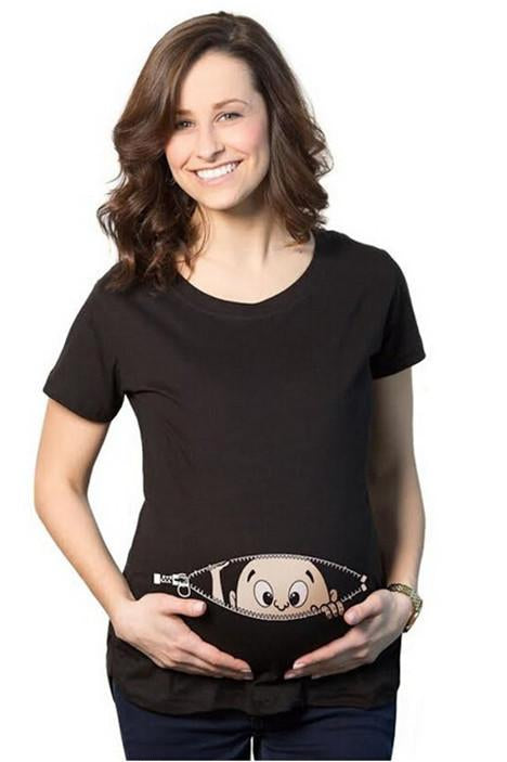 Scoop Naughty Print Loose Pregnant Regular T-shirt