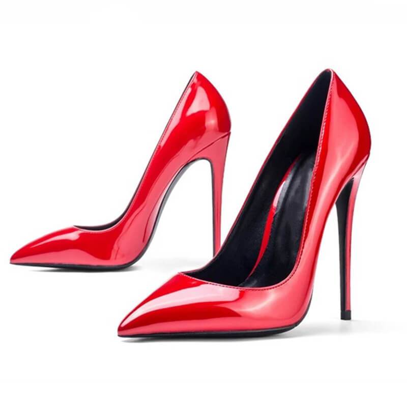 Sexy Patent Leather Pointed Toe Stiletto Heel Pumps