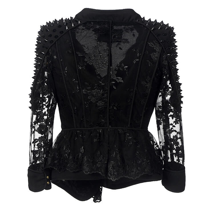 Lace Patchwork Moto Jacket