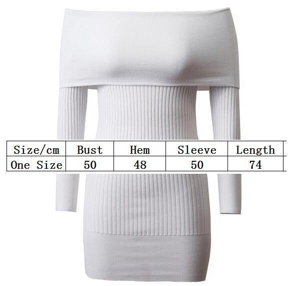 Off Shoulder Bodycon Knitting Sweater Dress